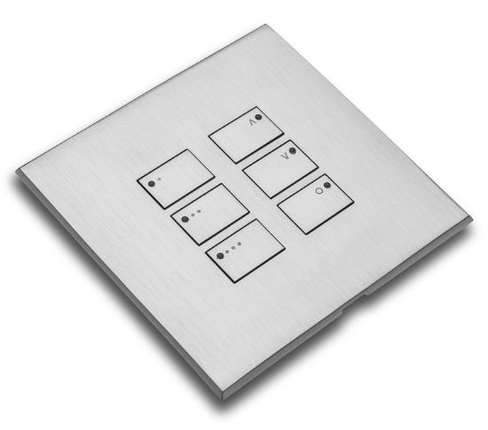 Rako WP-EOS-6 cover plate kit – Satin Chrome, shown fitted