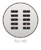 Rako RLC-100 ten-button handheld enclosure layout